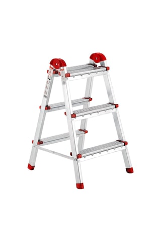 Ayyıldız Çift Çıkışlı Katlanabilir Ev Tipi Merdiven 7+7 Basamak Galvanizli Diğer