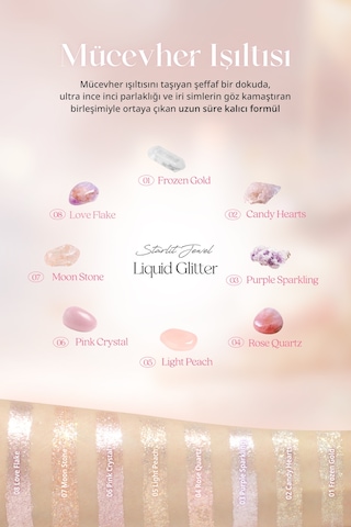 Dasique İnci Işıltılı Likit Glitter Starlit Jewel Liquid Glitter 02 Candy Hearts 02 Candy Hearts