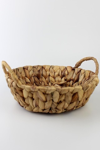 Hasır Rattan Ekmeklik Ekmek Sepeti Yuvarlak 23cm Çok Renkli
