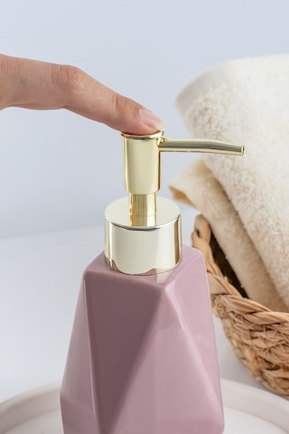 3203 Porselen Sıvı Sabunluk - Tezgah Üstü Banyo Mutfak Lavabo Sabunluğu - 250 Cc Pudra