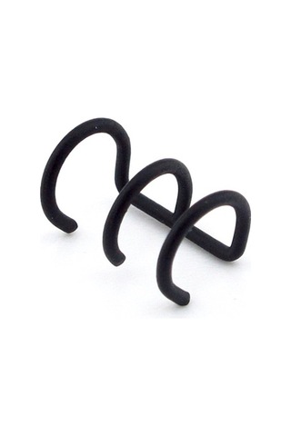 Mat Siyah Renkli Earcuff Kulak Kelepçesi Üçlü Sarmal Ex086 Siyah