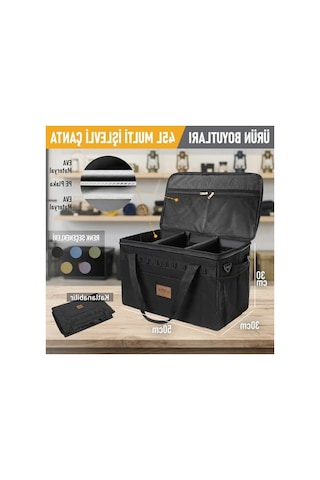 Çok Amaçlı Termal Araç Bagaj Organizer Çantası, 45 Lt Mavi