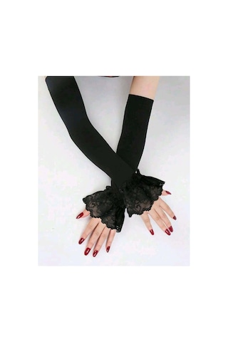 Melodi Scarf Kadın Tesettür Dantelli Kolluk - Penye Dantel Kolluk Siyah Melodi Scarf Kadın Tesettür Dantelli Kolluk - Penye Dantel Kolluk Siyah