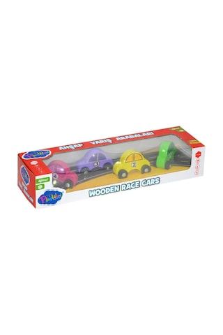 380-Ony Onyıl Playwood Ahşap Yarış Arabası 4'Lü