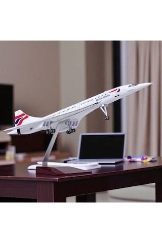 Maket Uçaklar-british Concorde Model Uçak 1:125 Ölçek 50 Cm Dekoratif Ve Koleksiyonluk Model .