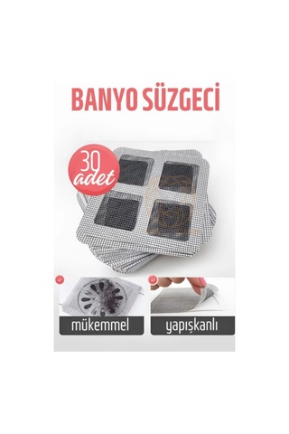 Banyo Gider Süzgeci 30 Adet
