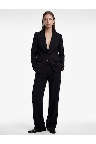 Koton Geniş Yaka Düğmeli Cep Detaylı Blazer Ceket Siyah 7wak50001uw
