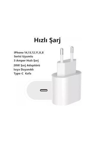 İphone 20 Watt Usb-c Hızlı Şarj Güç Adaptörü