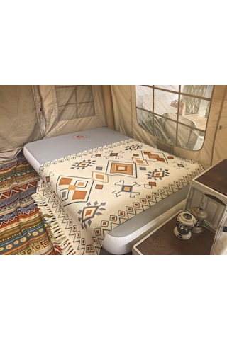 Shufa Drop Stitch Çift Kişilik Şişme Yatak 200x140x20 Cm Hava Kaçırmaz Kamp Ve Ev Tipi Lüks Hava Yatağı Bej