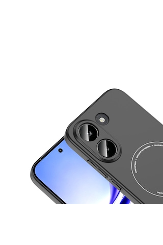 Xiaomi Poco X8 Pro Kılıf Mat Görünümlü Soft Pürüzsüz Yüzey M-safe Şarj Özellikli Kamera Korumalı Kapak Siyah