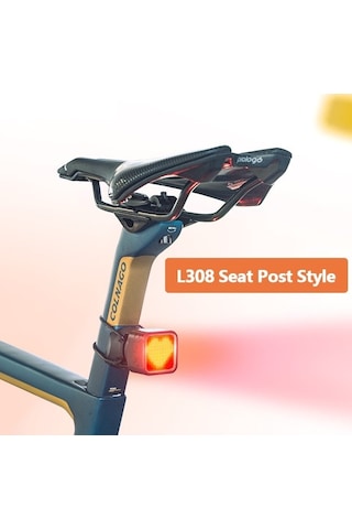 Magene L308 Akıllı İfade Arka Işık Sele Borusu Montaj Siyah - Kırmızı