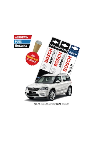 Bosch Aerotwin Plus Skoda Yeti Ön Arka Silecek (2009-2016)