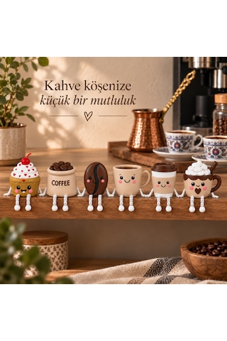 Kahve Köşesi Süsü Sallanan Bacaklı Mini Figür Dekoratif Raf Ve Masa Süsü 4 Cm Dekoratif Objeler