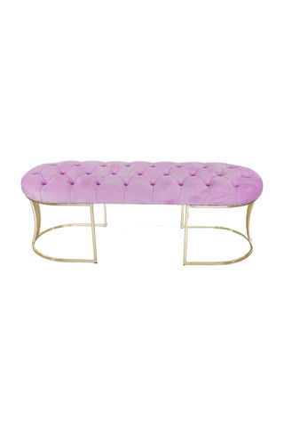 VİEGO GOLD PEMBE-Kapitoneli Model Puf&Bench&Koltuk-Oturak-Uzun Makyaj Puff-Yatak Odası Ucu&Önü