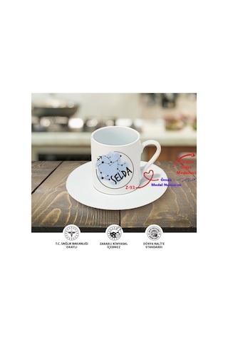 Kişiye Özel Burçlu Kahve Fincanı, Burçlara Özel Tasarımları Z2 Serisi Beyaz