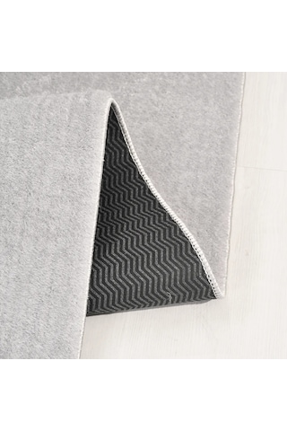 Poly Peluş Halı-gri- Salon-mutfak-antre-oturma Odası-yumuşak-kaymaz Taban-yıkanabilir Modern