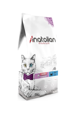 Anatolian Premium Kısırlaştırılmış Somon Etli Yetişkin Kedi Maması 10 KG