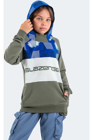 Slazenger DRAGICA IN Çocuk Kapüşonlu Cepli Haki Sweatshirt
