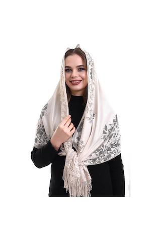 Narin Pamuk Tül Şal Krem 60x160