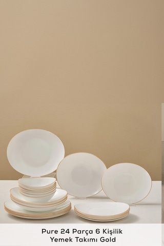 Karaca  Pure 24 Parça 6 Kişilik Yemek Takımı Gold