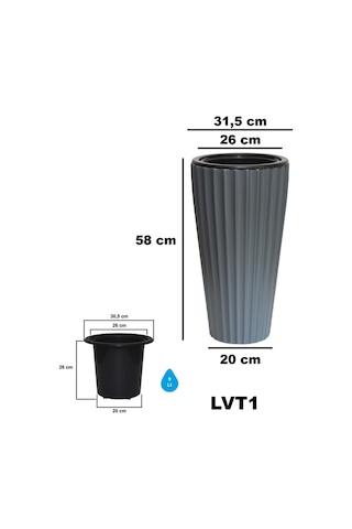 Rüzgar Yapay Çiçekçilik Serinova Lilyum Saksı Siyah