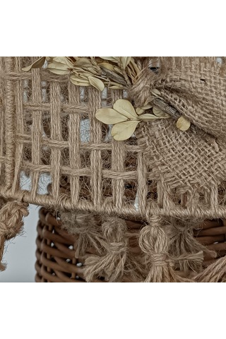 Cerna Kahverengi Rattan Abajur Kahverengi