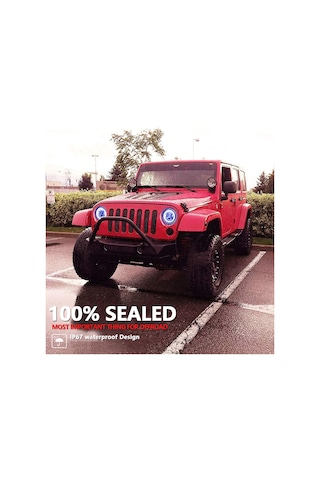 Yaozixa 7 İnç Araba/motosiklet Led Farı H4 Bağlantı 180w 18000lm 3 Renk Beyaz/sarı/mavi Ip67 50000 Saat Omur C0072 Tek Adet