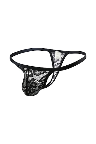 Desire İn Motion Dantelli Transparan Fantezi Erkek Külot String Siyah