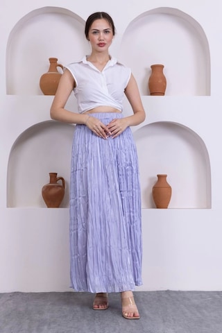 Kırışık Detaylı Etek 6034-lila Lila