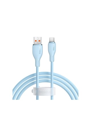 Baseus Pudding Usb To Type-c 100w Pd 2.0 Hızlı Şarj Kablosu 1.2 M Mavi