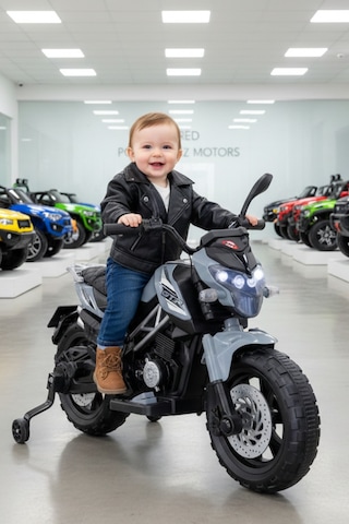 Motocross Cross Akülü Motor Akülü Araba Yeni Seri Babyhope 447 12v Gri