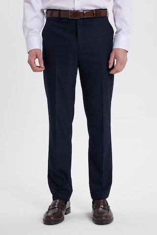 Tudors Erkek Slim Fit Sivri Yaka Çizgili Kapaklı Cepli Lacivert Takım Elbise-41960 Lacivert