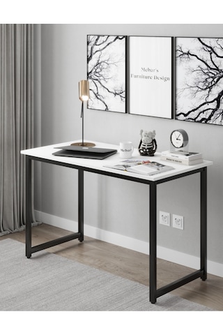 Narin Çalışma Masası Ofis Masası Bilgisayar Masası 120x60cm- Beyaz Beyaz