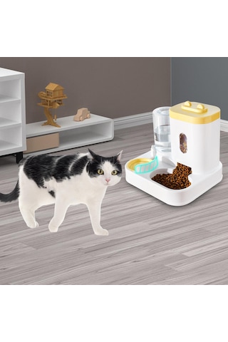 Homyl Tavşanlar Için 2'si 1 Arada Otomatik Pet Suluk Sarı