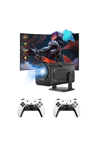 Çift Kollu Game Box Projeksiyon Cihazı Kumandalı Android Tv Dahili Hoparlör Yeni Nesil Diğer