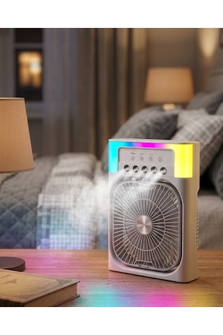Mini Klima Fan Su Hazneli Usb Şarjlı Sessiz Masaüstü Soğutucu
