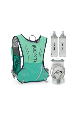 Inoxto 5l Hidrasyon Yeleği Sırt Çantası Su Koşu Yeleği Paketi, Yeşil