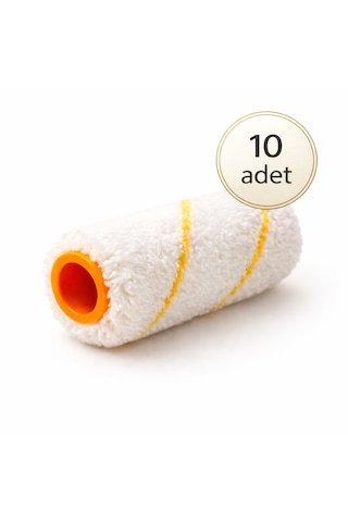 Asemu 10 Cm Parmak Boya Rulosu Yedeği 10 Adet Mikro Elyaf, İz Bırakmaz