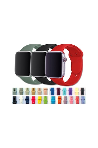 Microcase Apple Uyumlu Watch 7 45 MM Için Silikon Kordon Kayış M-L
