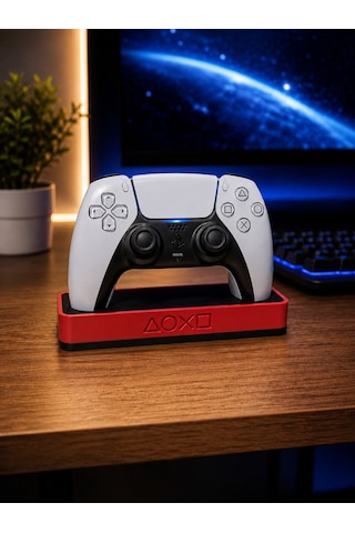 Veriqo 3d Ps5 Dualsense Şarj Ve Stand Ünitesi Playstation 5 Kontrolcü Masaüstü Düzenleyici Standı Kırmızı