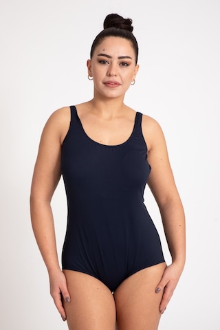 Pemilo 675 32722 - 1 Büyük Beden Düz Askılı Kadın Mayo Lacivert