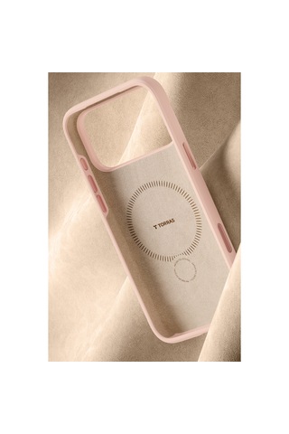 Torras Apple iPhone 17 Pro / 18 Pro Uyumlu O Stand Spin Silicone Serisi Magsafe Kılıf Pembe