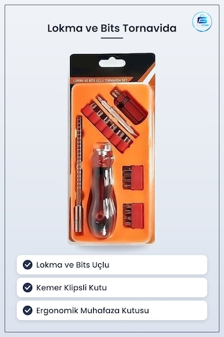 Tornavida Seti 18 Parça Lokma Ve Bits Uçlu Tamir Onarım Kiti Keme
