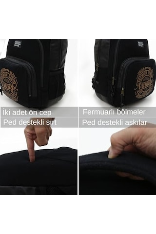 15mins Old Cotton Cargo 7184 Revilla Sırt Okul Günlük Seyahat 15 İnç Laptop Notebook Tablet Çantası Siyah Siyah 12 Gri