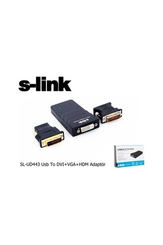 S-Link Sl-Ud443 Usb2.0/Usb3.0 To Dvı+Vga+Hdmı Görüntü Çevirici