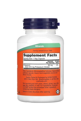 Now Potasyum Sitrate 99mg 180 Veg Kapsül