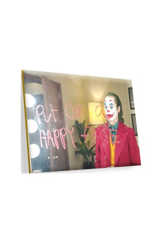 Cakasepetim Mutlu Bir Yüz Takın Ayna Yazısı Joker Ahşap Mdf Tablo