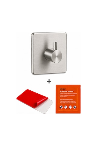 Kare Tekli Modern Banyo Askılık 45 Mm Paslanmaz Çelik Delmeden Yapışkan Montaj Inox