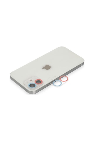 İphone 11 Renkli Kamera Lens Koruma Cam - Pembe-mavi