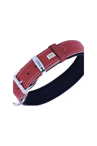 Doggie Comfort Deri Nazar Boncuklu Köpek Boyun Tasması Large Kırmızı 4x57-65 Cm Çok Renkli